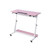 Mesa Rodante Ajustable En Ángulo Y Altura, Escritorio, Portátil, De Pie, Móvil, para Oficina En Casa, con Ruedas, Mesa Inclinable sobre La Cama (Rosa)