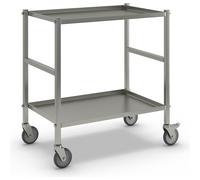 Mesa rodante con 2 baldas Kongamek, 4 ruedas de maniobra, 2 ellas con inmovilizadores