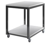 Mesa rodante de 2 pisos, de altura regulable eurokraft basic, para sistema de mesas de trabajo modulares WT