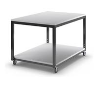 Mesa rodante de 2 pisos, de altura regulable eurokraft basic, para sistema de mesas de trabajo modulares WT