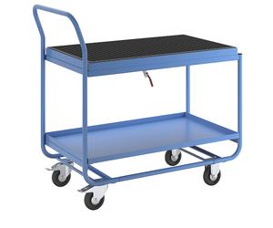 Mesa rodante eurokraft pro, con cubeta colectora, rejilla y grifo de descarga