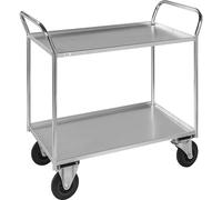 Mesa rodante KM41 Kongamek, 2 pisos con remate, L x A x H 1070 x 550 x 1000 mm