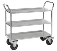 Mesa rodante KM41 Kongamek, 3 pisos con remate, L x A x H 1070 x 550 x 1000 mm