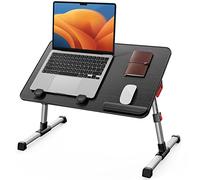 Mesa, SAIJI Mesa Plegable,Altura Ajustable, con 4 ángulos Ajustables, Plegable lapdesk, para sofá, Suelo, Trabajar, estudiar, Leer, Escribir, caben hasta 17 "portátil (60 * 33cm Negro)