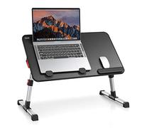 Mesa, SAIJI Mesa Plegable,Altura Ajustable, con 4 ángulos Ajustables, Plegable lapdesk, para sofá, Suelo, Trabajar, estudiar, Leer, Escribir, caben hasta 17 "portátil (52 * 30cm Negro)