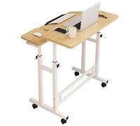 Mesa sobre la Cama Escritorio para computadora portátil Mesa de Comedor Plegable Soporte para computadora portátil móvil Mesita de Noche para Libros, Notas de Conferencia (Color: Madera Natural)