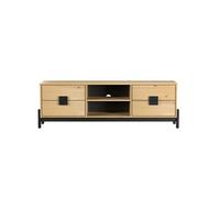 Mesa television 4 cajones con estanteria de madera de pino 48x149x40 cm