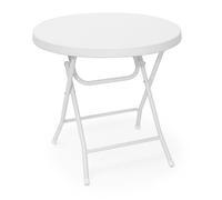 Relaxdays Mesa de terraza plegable BASTIAN blanco