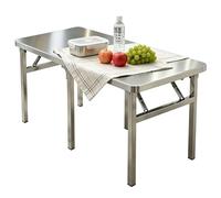 Mesa trabajo preparación acero inoxidable plegable la mitad Encimera mesa trabajo NSF banco trabajo resistente cocina patas galvanizadas isla cocina preparación alimentos comerciales(150x50x55cm)