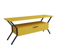Mesa TV,100% Tablero de aglomerado rechapado en melamina, Color Amarillo Negro