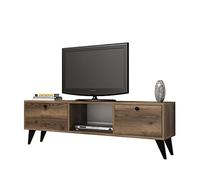 Mesa tv,100% tablero de aglomerado rechapado en melamina, color nogal negro