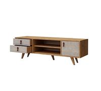Mesa tv,100% tablero de aglomerado rechapado en melamina, color roble blanco