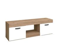 Mesa tv argos 2 color blanco y naturale 2 puertas salón comedor módulo estilo moderno 49x150x40 cm
