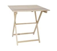WELL HOME MOBILIARIO & DECORACIÓN Mesa Velador de Haya Plegable con tablillas, Acabado SIN Barniz, 70x50x76 cm
