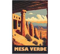Mesa Verde National Park Arte Imprimir Vintage Viaje Póster Retro Pared Arte Lienzo Póster Habitación Decoración Hogar Decoración Sin Marco 30x45cm