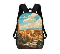 Mesa Verde National Park Illustration Mochila, Mochila Escolar Impresa En 3D, Bolsa Para El Almuerzo Escolar, Mochila De Viaje, Mochila Para Amigos, Mochila Escolar Para Niñas Y Niños 17inch