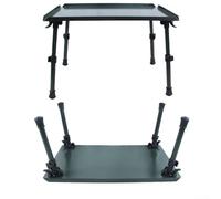 Mesa viva ligera para pesca de carpas con patas plegables de aleación de aluminio, mesa de plástico adecuada para su uso en varios bancos de pesca (verde militar L #)