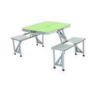 Mesa y silla plegable de camping al aire libre, aleación de aluminio, mesa de picnic plegable simple, portátil, naranja, una mesa de cuatro sillas