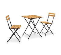 Mesa y sillas bistró plegables 3 pzas madera maciza de acacia vidaxl