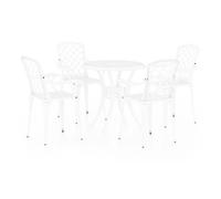 Mesa y sillas de bistró 5 piezas aluminio fundido blanco vidaxl