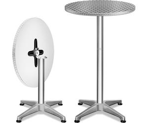 Mesas altas de aluminio set de 2 plateado Ø60cm plegables