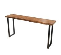 Mesas Altas de Bars Nórdico Madera Maciza Hierro Forjado Barra Bars Tablero Grueso e Irregular Esquinas Redondeadas Mesa de Comedor para Salón, Comedor, Bari(120x45x105cm)