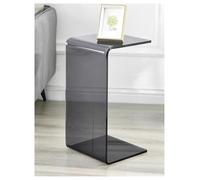 Mesas auxiliares for Sala de Estar, mesitas de Noche Modernas de acrílico, mesita de Noche en Forma de U, Mesa de Centro Transparente con Bordes Redondeados.(Gray,30x30x55cm)