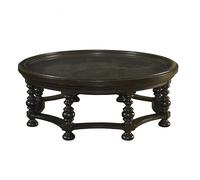 Mesas Auxiliares Pequeñas Mesa de Centro Moderna Mesa de centro redonda de madera maciza, mesa de centro Retro negra, sofá for el hogar, mesa auxiliar, mesa baja de vidrio de doble capa Mesas de Centr