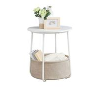 Mesas auxiliares pequeñas para dormitorio Mesa auxiliar redonda con cesta de tela, mesita de noche, sala de estar, dormitorio, mesita de noche, mesa de almacenamiento Mesa auxiliar para guardería con