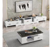 Mesas auxiliares pequeñas para dormitorio Mesa de centro pequeña y sencilla de cristal de estilo europeo moderno, mesa de centro de cristal for sala de estar Mesa auxiliar para guardería con espacio d