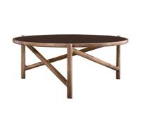 Mesas auxiliares pequeñas para el dormitorio Mesa auxiliar de sala de estar, mesa de centro redonda de madera escandinava, mesa de té de vidrio simple para un apartamento pequeño Mesa de café Para la