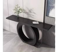 Mesas consola para entrada, mesa moderna y única con base circular, escritorio superior de mármol para sala de estar y pasillo