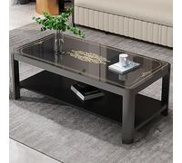 Mesas De Centro Mesa Auxiliar Pequeña De Siglo Moderna, Rectangular Mesita De Salón Para El Café, Mesa Baja De Sofá Con Dos Espacios, Para Sala De Estar Oficina Dormitorio(Black,120*60cm/47.2*23.6in)