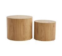 Mesas de centro ovales madera clara (lote de 2) WOODY