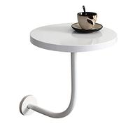 Mesas de Centro pequeñas de Pared, Estilo Moderno, Mesa de cóctel Redonda pequeña con Acabado en Hierro Blanco para Comedor, cafetería, bistró, Bar de Ocio, sofá Lateral de Pared