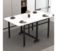 Mesas de Cocina Plegable, Mesa de Comedor Plegable Rectangular Móvil con 8 Ruedas Universales for Cenas Familiares, Mesa de Trabajo y Estudio Temporal, Mesa Auxiliar