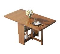 Mesas de comedor plegables de madera con tapa, mesa de comedor de cocina de hoja abatible de madera con almacenamiento, 3 formas plegables, hoja abatible for cocina, comedor, oficina(Brown,140x80x75cm