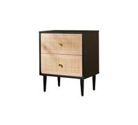 Mesas De Noche Para Dormitorio Mesita de noche de ratán de madera estilo wabi-sabi, armario con cajones de almacenamiento sencillo for dormitorio familiar Mesita De Noche/mesita De Noche Con Cajones