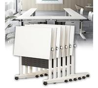 Mesas de seminario plegables modulares con ruedas de metal e y silenciosas, resistentes al agua, 6 unidades de 55.1 x 23.6 x 29.5 pulgadas, ideales para eventos y juegos