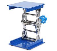 Mesas elevadoras, Azul Plataforma elevadora de laboratorio de aluminio galvanizado Estante de soporte Tijera Gato Levantador 100 x 100 mm Estante de elevación de laboratorio