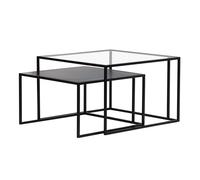 Mesas nido de centro de cristal templado y metal TAHL