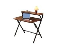 Mesas plegables, escritorios plegables compactos, sin montaje, escritorios dobles con estanterías, ahorro de espacio, para oficinas familiares, dormitorios o apartamentos B