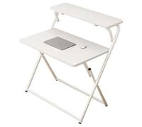 Mesas plegables, escritorios plegables compactos, sin montaje, escritorios dobles con estanterías, ahorro de espacio, para oficinas familiares, dormitorios o apartamentos A
