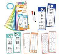 Mesas Tables Cards flash, tarjetas flash multiplicación - Tablas Mesas Recursos para | 2 bolígrafos de borrado en seco, juego de aprendizaje interactivo, doble cara para