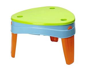MESAS Y BANCOS FEBER - Play Island Mesa de Juegos, Mesita Infantil para Jardín Exterior, 3 Compartimentos para Agua, Arena y Dibujos, Accesorios de Juego Incluidos, Famosa (800010238)