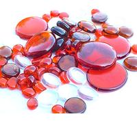 mesbilles 500 g, Mezcla Naranja Transparente, Bolas Planas, 30 mm, 20 mm, 10 mm, cuadrícula de Cristal Decorativa, Unisex para niños, FR único Fabricante: Varios tamaños