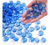 Meschett 0,44 kg Piedras de Cristal para Decoracion Acuario, Piedras Decorativas para Jarrones, Piedra Decorativa para Pecera, Guijarros, Azul Claro