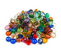 Meschett 100 mini gemas de cristal, piedras de mancala de colores mixtos, cuentas de mármol de fondo plano para decoración del hogar, relleno de jarrón (0.5 a 0.7 pulgadas), Cristal
