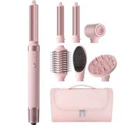 MESCOMB Cepillo de aire 6 en 1 Air Styler y secador de pelo, 110000 RPM Multifuncional Secado rápido, sin daños térmicos con rizos, volumen liso con caja de almacenamiento Adecuado para regalar