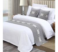 MESCXTY Camino de Cama de Jacquard de Moda, Bufandas de Microfibra Que no se decoloran, cubrecama para Hotel, Funda de Almohada, Juego de Cojines a Juego, Ropa de Cama tamaño King, Toalla, B-2*Fund